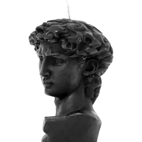 Vela decorativa diseño busto de escultura negra de 5.5x9x14cm