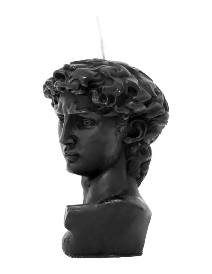 Vela decorativa diseño busto de escultura negra de 5.5x9x14cm - Image 2