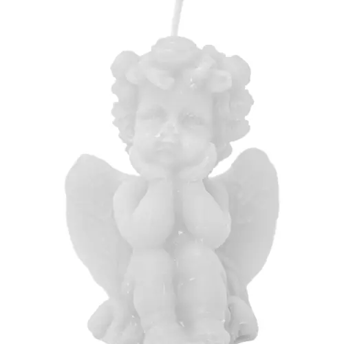 Vela decorativa diseño angel blanco de 4.5×5.5x7cm