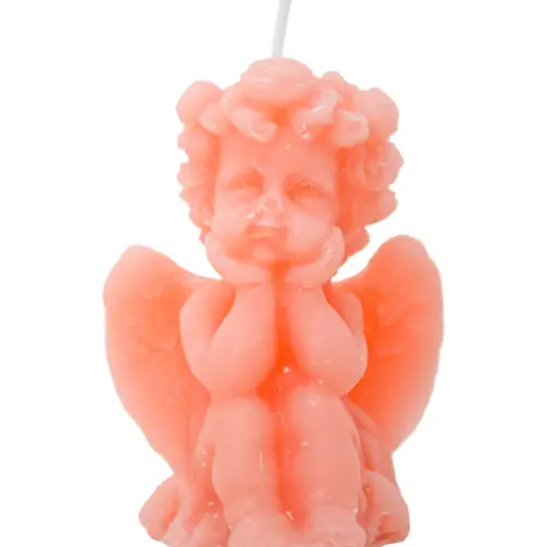 Vela decorativa diseño angel rosa de 4.5×5.5x7cm