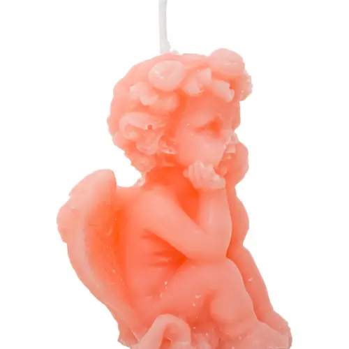 Vela decorativa diseño angel rosa de 4.5×5.5x7cm