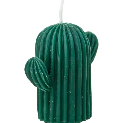 Vela decorativa diseño cactus verde de 3.8x7x6.5cm