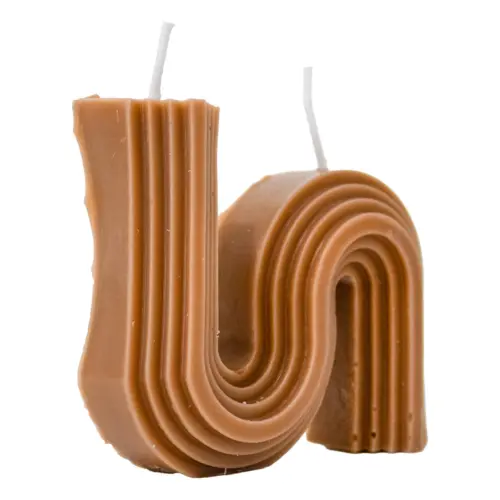 Vela decorativa diseño curvo cafe de 2.5×8.8×7.5cm