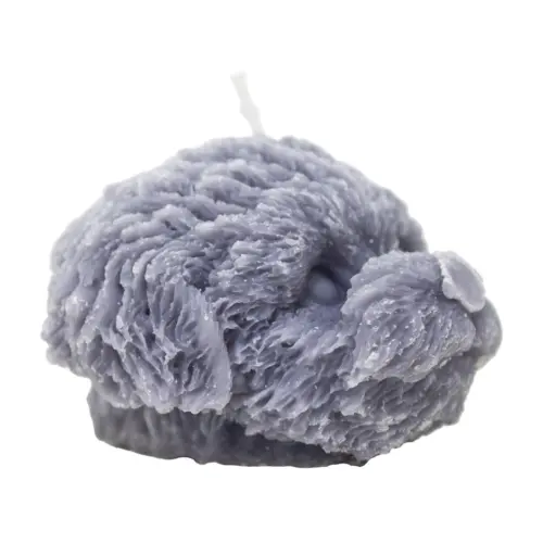 Vela decorativa diseño cabeza de perro gris de 8x8x5.5cm