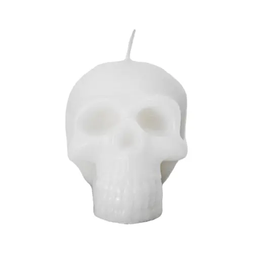 Vela decorativa diseño craneo blanco de 5.5×6.5x5cm