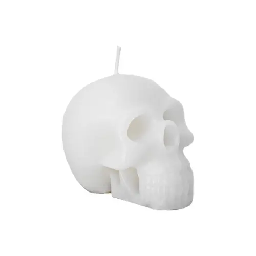 Vela decorativa diseño craneo blanco de 5.5×6.5x5cm