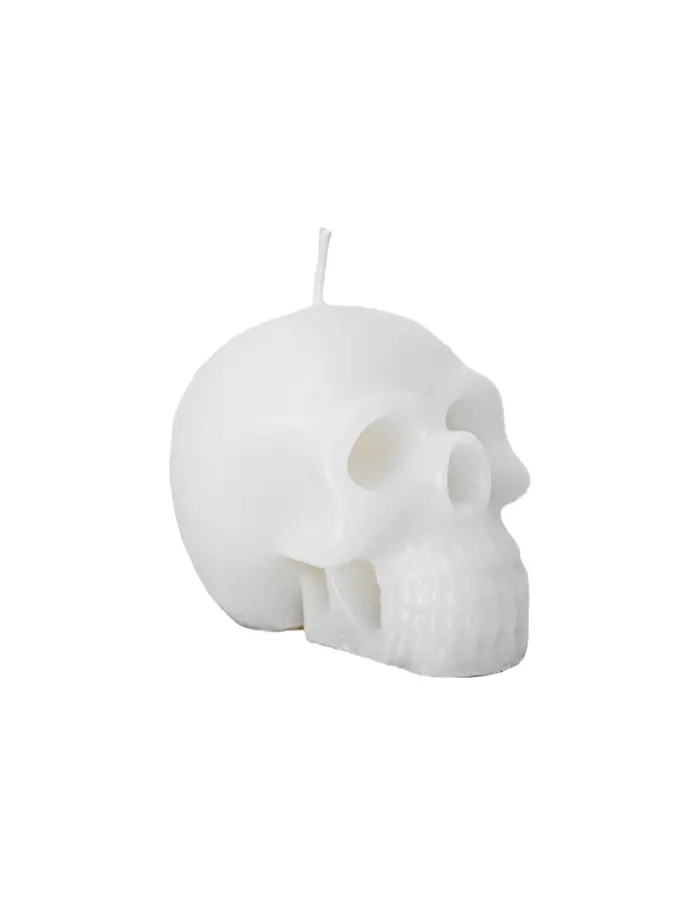 Vela decorativa diseño craneo blanco de 5.5x6.5x5cm - Image 2