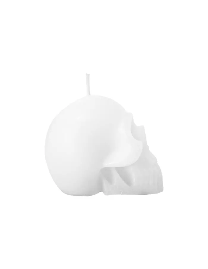 Vela decorativa diseño craneo blanco de 5.5x6.5x5cm - Image 4