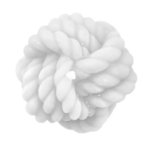Vela decorativa diseño nudo blanco de 7x7x6cm