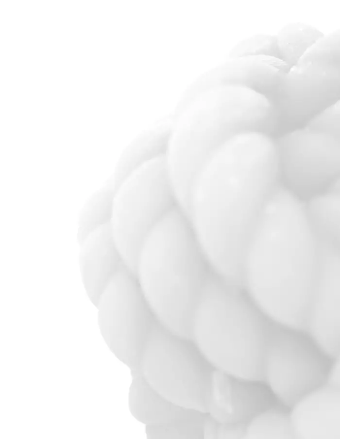 Vela decorativa diseño nudo blanco de 7x7x6cm - Image 3