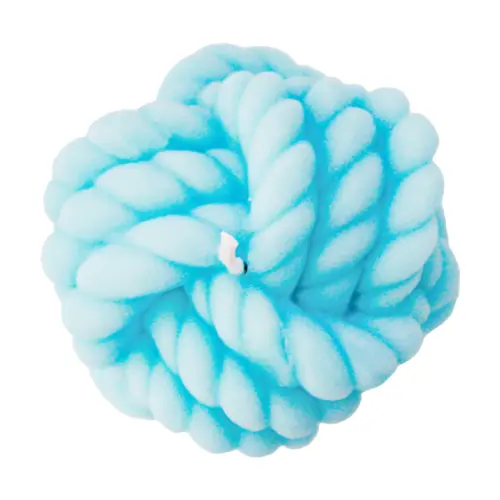 Vela decorativa diseño nudo azul de 7x7x6cm