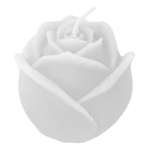 Vela decorativa diseño rosa blanca de 6.7×6.7×5.5cm