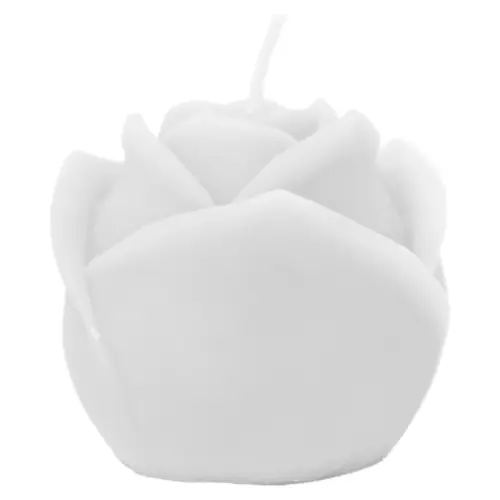 Vela decorativa diseño rosa blanca de 6.7×6.7×5.5cm
