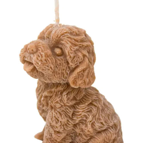 Vela decorativa diseño perro cafe de 3.5x5x6.5cm