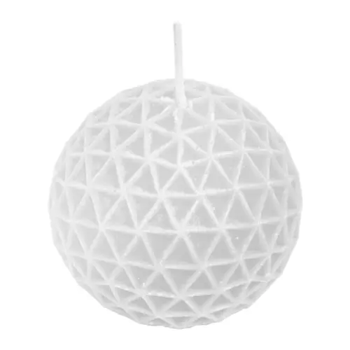 Vela decorativa diseño esfera blanca de 6.5×6.5x7cm