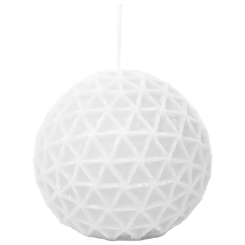 Vela decorativa diseño esfera blanca de 6.5×6.5x7cm
