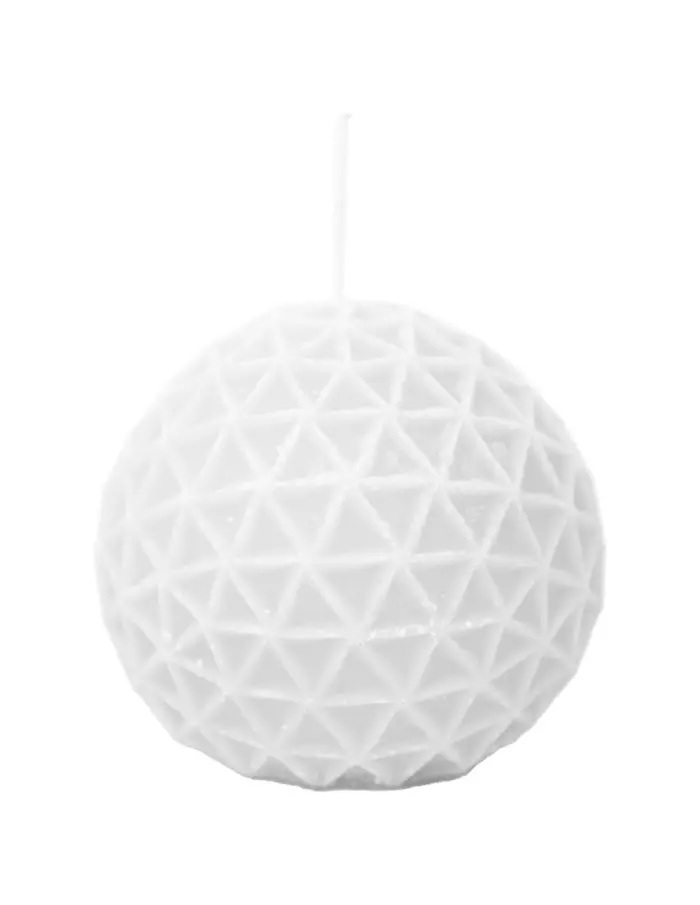 Vela decorativa diseño esfera blanca de 6.5x6.5x7cm - Image 2