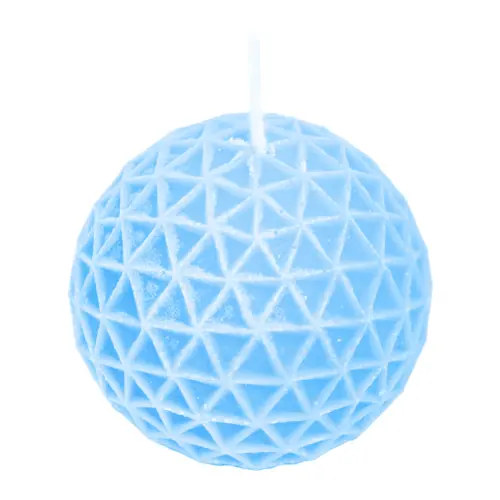 Vela decorativa diseño esfera azul de 6.5×6.5x7cm