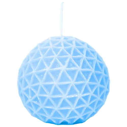 Vela decorativa diseño esfera azul de 6.5×6.5x7cm
