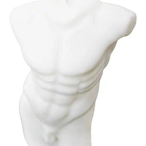 Vela decorativa diseño de busto de color blanco de 6×9.5x14cm