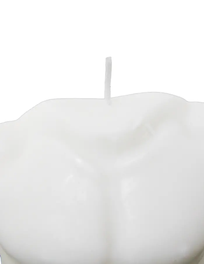 Vela decorativa diseño de busto de color blanco de 6x9.5x14cm - Image 3
