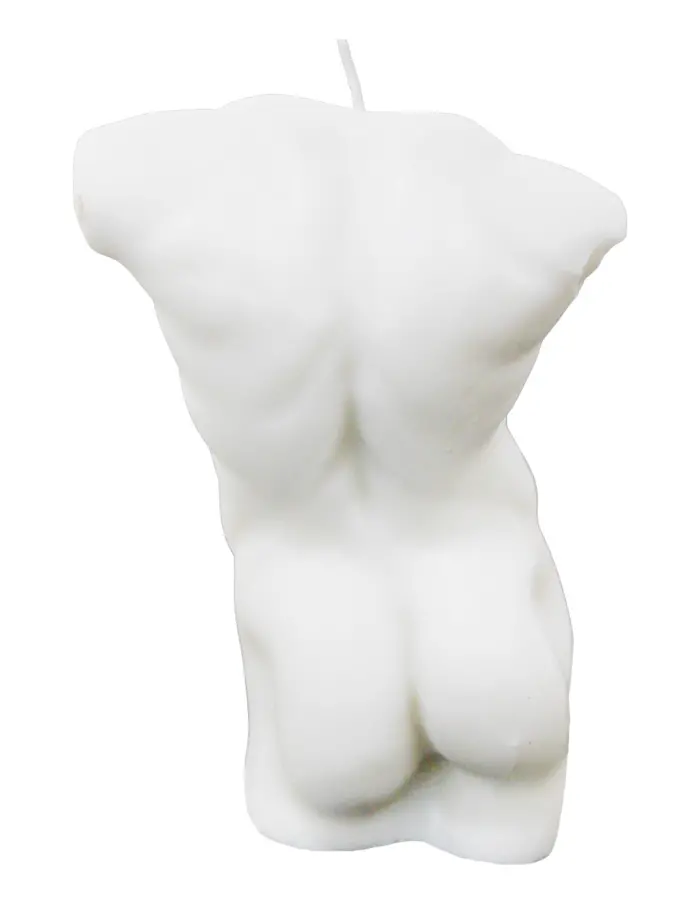 Vela decorativa diseño de busto de color blanco de 6x9.5x14cm - Image 4