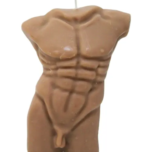 Vela decorativa diseño de busto de color café de 6×9.5x14cm