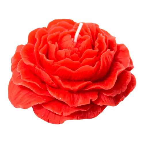 Vela decorativa diseño de flor de rosa de color rojo de 8.2×8.2×3.4cm