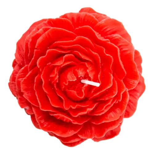Vela decorativa diseño de flor de rosa de color rojo de 8.2×8.2×3.4cm