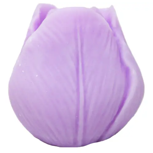 Vela decorativa diseño de flor con pétalos morado de 6.3×6.3x6cm
