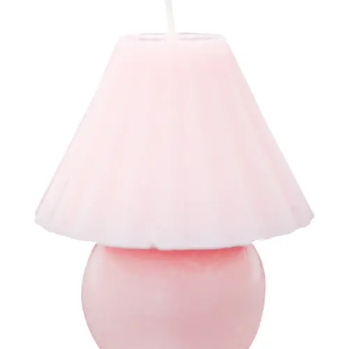 Vela decorativa diseño de picos de color rosa de 7.5×7.5x9cm