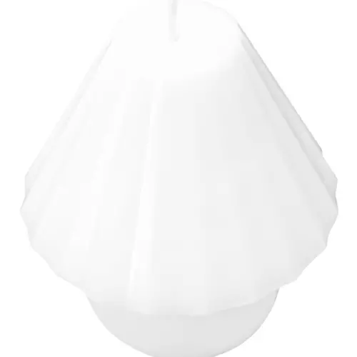 Vela decorativa diseño de picos de color blanco de 7.5×7.5x9cm