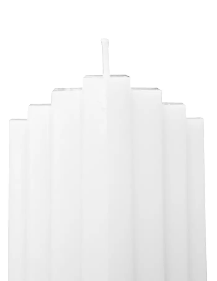 Vela decorativa diseño de torre blanca de 3.8x6x11.2cm - Image 4
