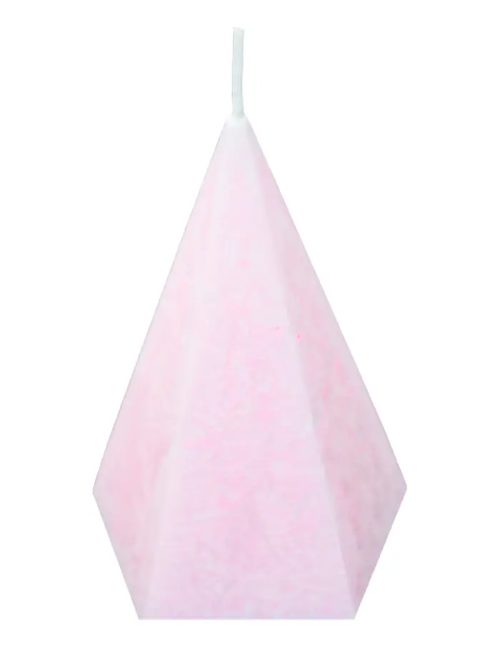 Vela decorativa diseño de figura geométrica de color rosa de 7.5x7.5x12cm - Image 2
