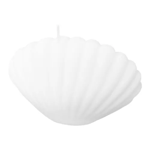 Vela decorativa diseño de almeja de color blanco de 4.5×8.5x6cm