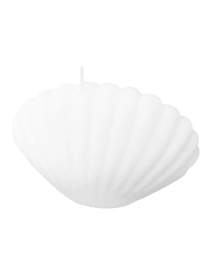 Vela decorativa diseño de almeja de color blanco de 4.5x8.5x6cm - Image 2