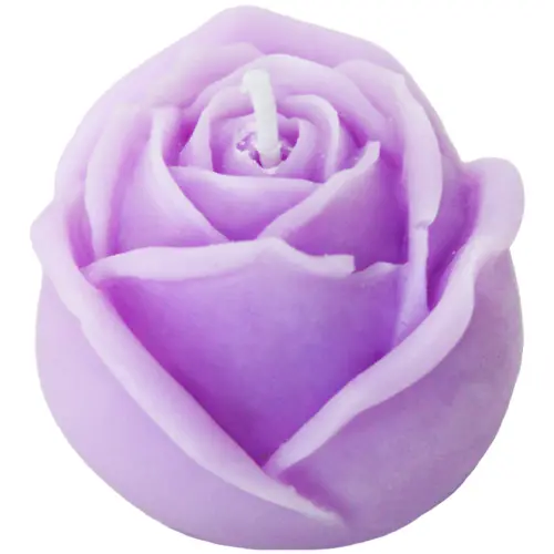 Vela decorativa diseño de flor de rosa de color rosa de 5x5x4.5cm