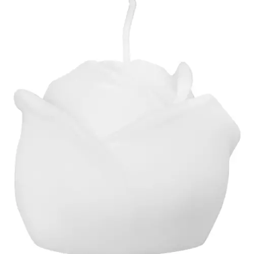 Vela decorativa diseño de flor de rosa de color blanco de 5x5x4.5cm