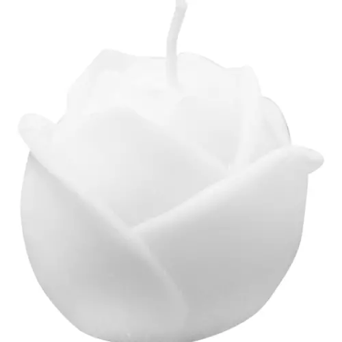 Vela decorativa diseño de flor de rosa de color blanco de 5x5x4.5cm