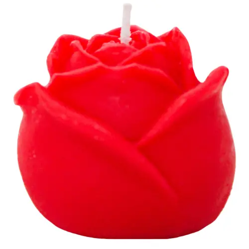 Vela decorativa diseño de flor de rosa de color rojo de 5x5x4.5cm