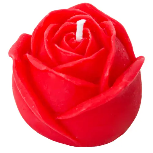 Vela decorativa diseño de flor de rosa de color rojo de 5x5x4.5cm