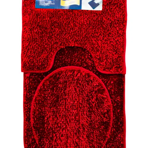 Juego de tapete para baño de color rojo de 50x80x0.1cm