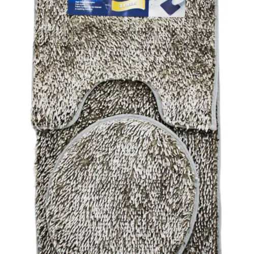 Juego de tapete para baño de color gris de 50x80x0.1cm