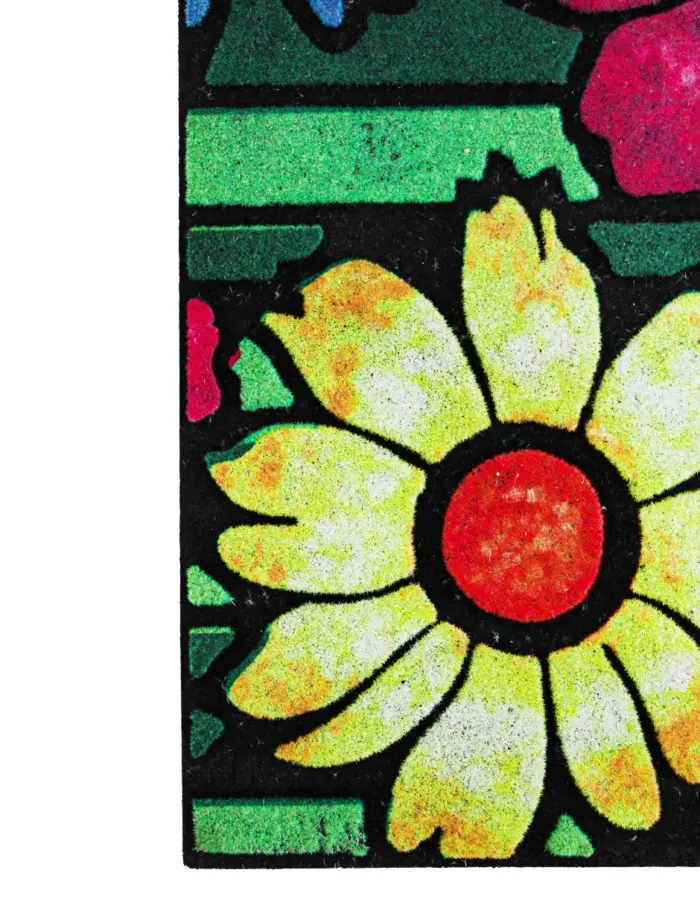 Tapete de pie de puerta diseño flores de colores de 45x75x0.8cm - Image 3