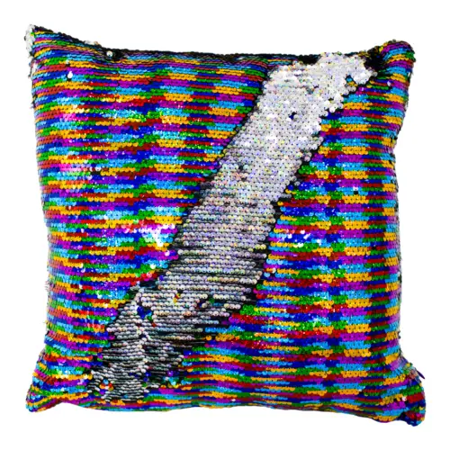 Almohada de lentajuelas arcoiris 40x40cm