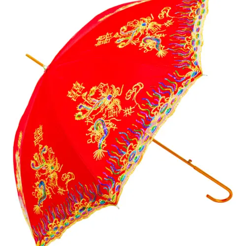 Paraguas de bodas (rojo) con letras chinas