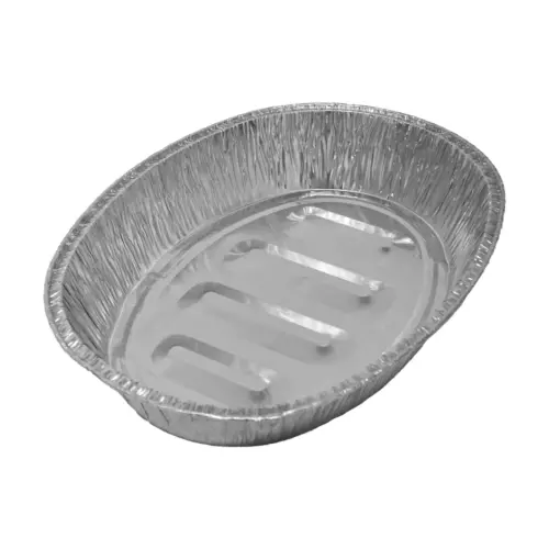 Charola de papel de aluminio oval de 46.8x34x8.5cm