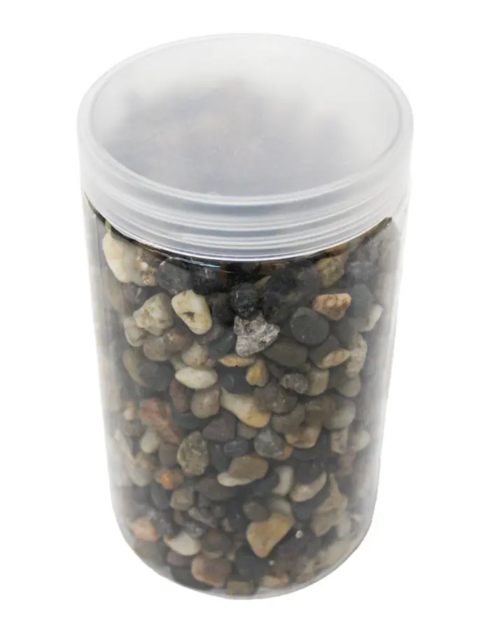 Caja de piedras de río café negras y beige con 2kg de .4-.6cm de 10x10x18cm - Image 2