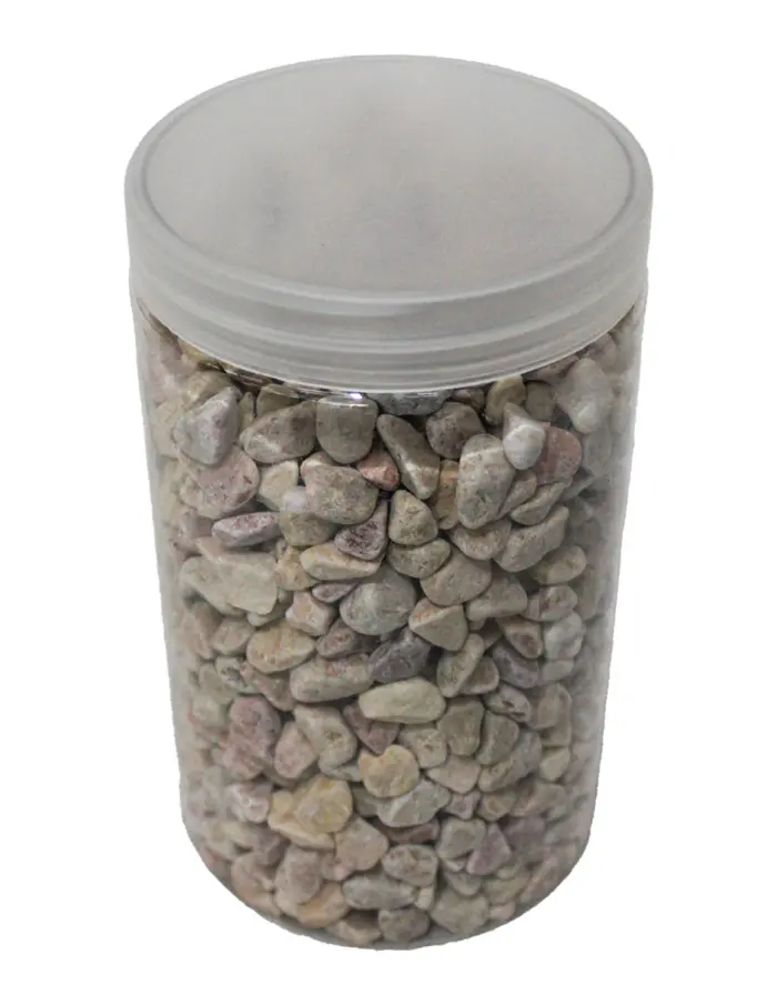 Caja de piedras de río en tonos beige de 2kg de 0.5-0.8cm de 10x10x18cm - Image 2