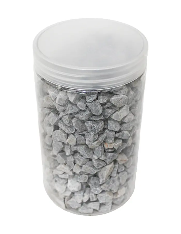 Caja de piedras de río en tonos gris de 2kg de 0.8-1.2cm de 10x10x18cm - Image 2